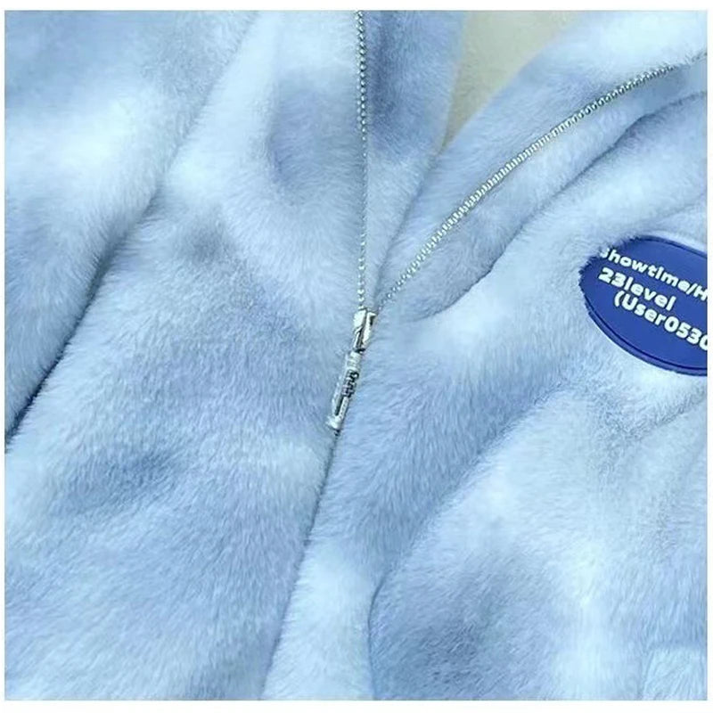 New Winter Thick Keep Warm Boys Jacket Cute Lettle Ear Plush Style Hooded Heavy Coat For Kids Children Cold Resistant Clothing