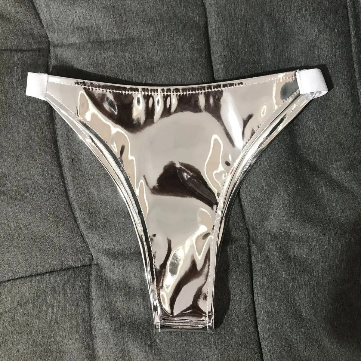 Patent Leather Women's Sexy Micro Shorts Nightclub Shiny Slimming Glossy Tiny Bikini Short Panties for Dancer Stage Performances