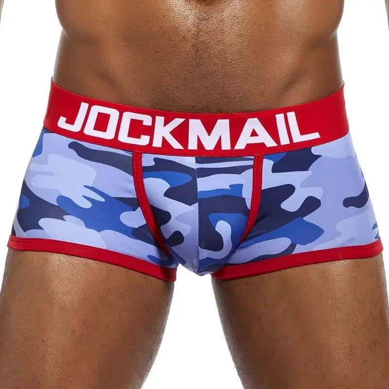 JOCKMAIL Sexy Underwear Men Boxer Brief Cueca Male Panties Camouflage Soft Underpants Shorts Men Trunks Printed Nylon Quick Dry