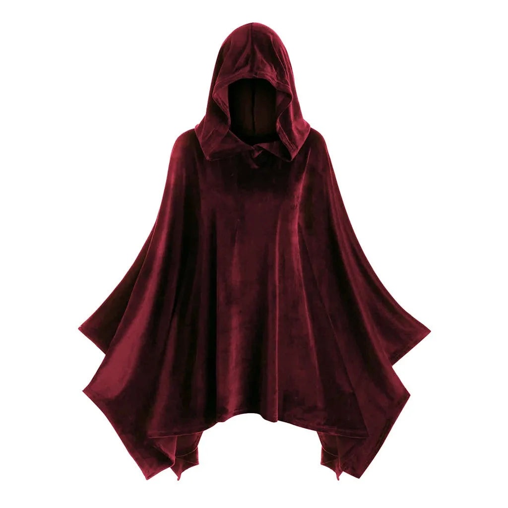 Hooded Cape Halloween cos Costume Death Cloak Medieval Hooded Cloak Cosplay Clothing Party Clothes Witch Vampire Long Cape Cloak