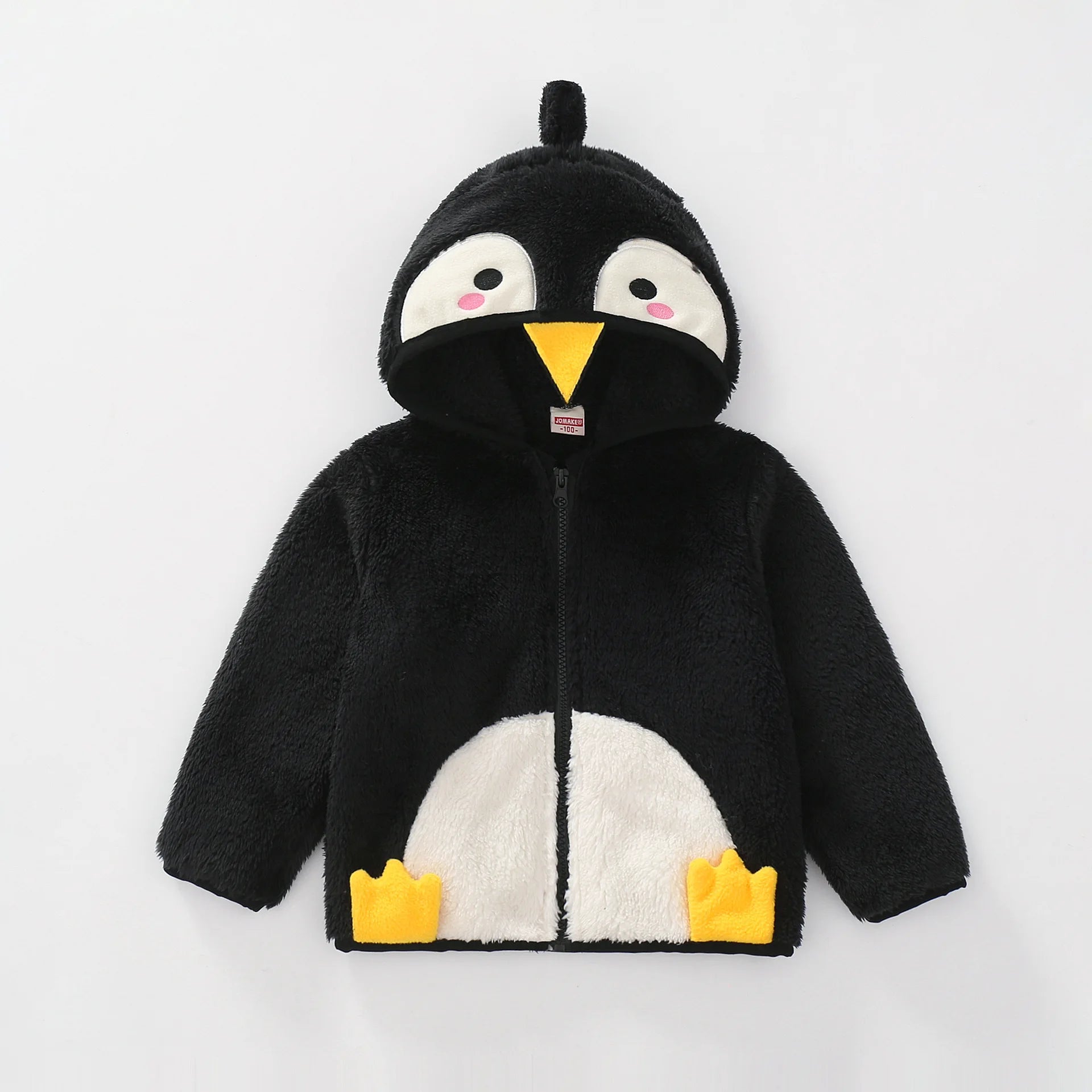 1 2 3 4 5 Years Autumn Winter Plush Boys Jacket Cute Ears Keep Warm Princess Girls Coat Hooded Zipper Outerwear New Kids Clothes