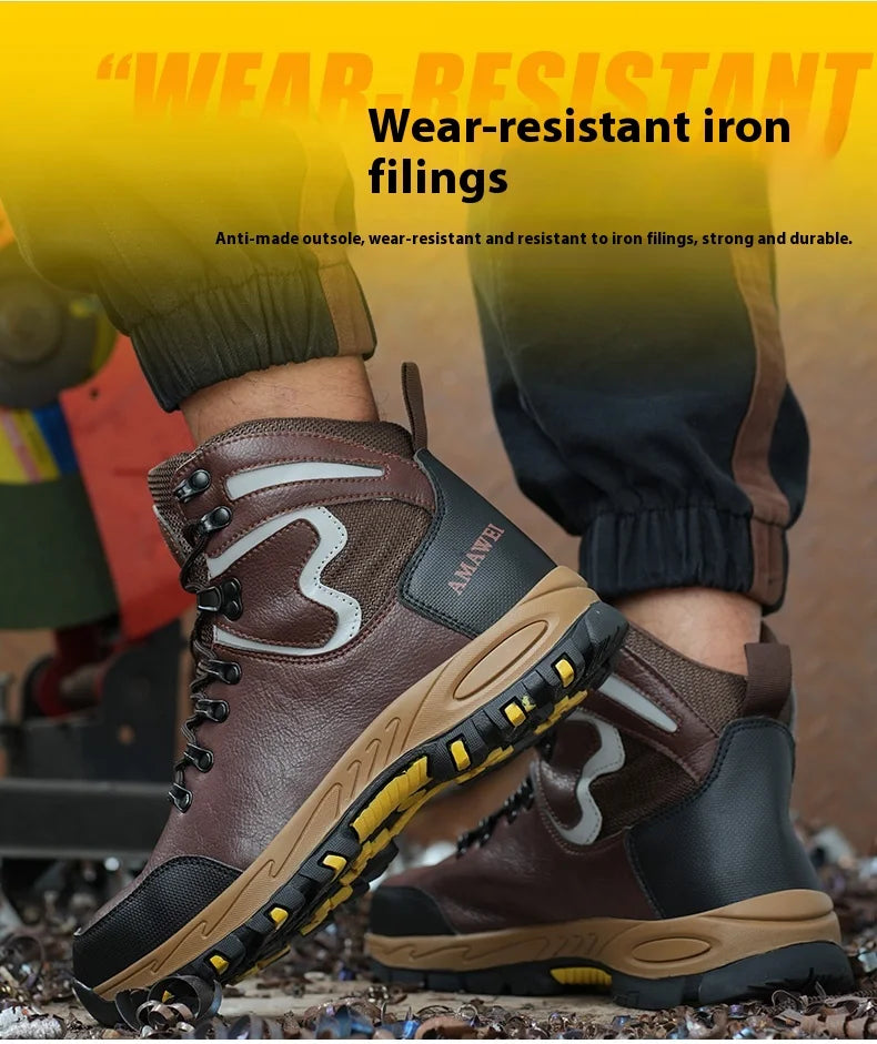 Men Safety Shoes Work Sneakers Indestructible Shoes Puncture-Proof Protective Shoes Work Boots Steel Toe Oil-resistant shoes