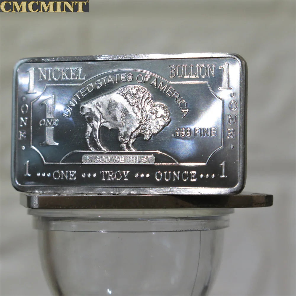 Customized Metal Buffalo Series Challenge Coin 1 Oz .999 Aluminum Buffalo Bar Pure Copper Buffalo Bar With Cmcmint On The Back