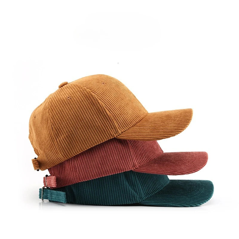 2025 New Corduroy Baseball Cap Women Men Cotton Solid Sunhat Sport Snapback Caps Autumn Warm Fashion Hip Hop Fishing Hat