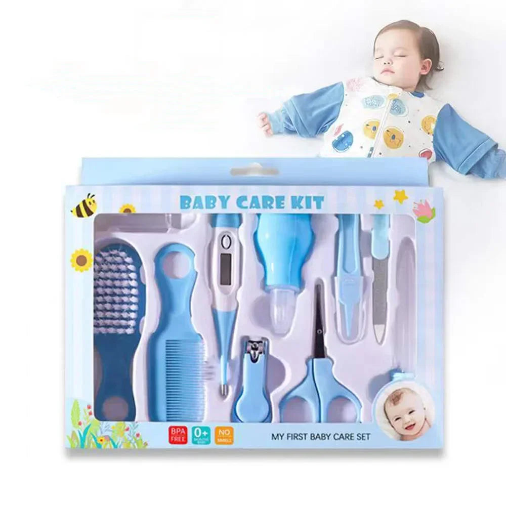 10PCS Baby Nail Trimmer Care Set Kid Hair Health Care Thermometer Grooming Brush Clipper Teether Toothbrush Kit Baby Essentials