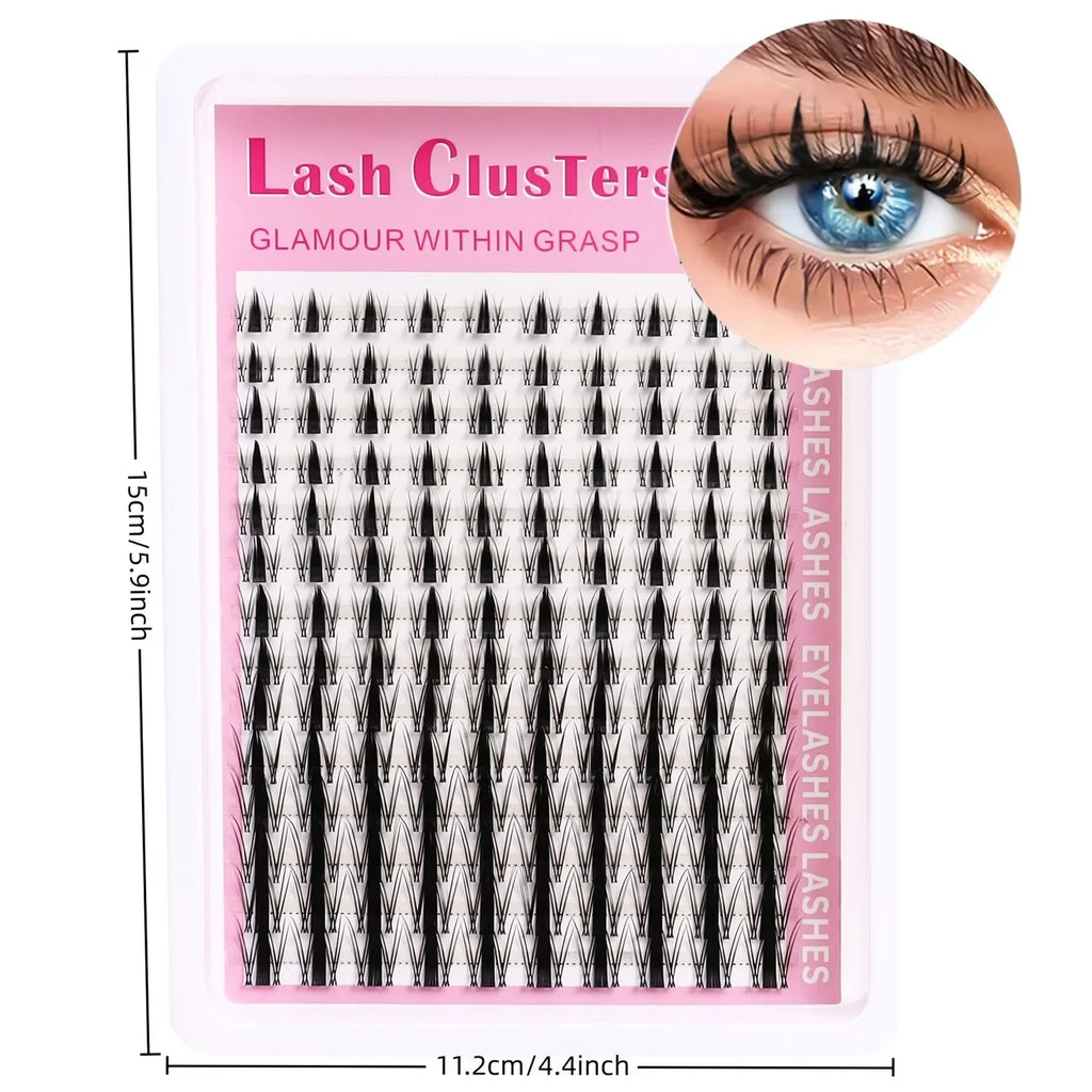 100-Strand Anime Lashes, Single Strand DIY, Korean Style, Fine Black, Natural, Dynamic, Curled, 10-13mm, Reusable For Beginners