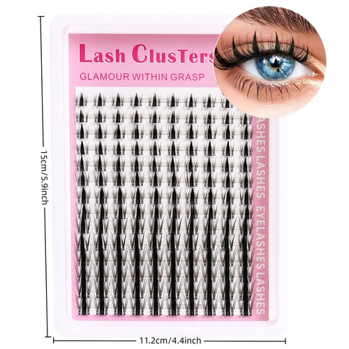 100-Strand Anime Lashes, Single Strand DIY, Korean Style, Fine Black, Natural, Dynamic, Curled, 10-13mm, Reusable For Beginners