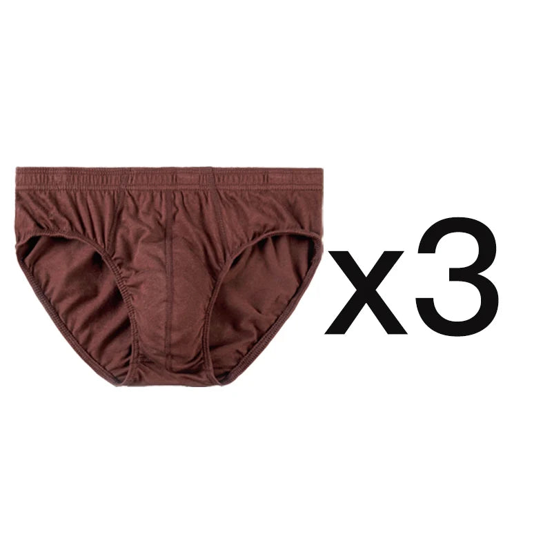 3 Pcs/Lot Men's 100% Cotton Briefs Comfortable Breathable Underwear Lingerie Panties Plue Size Xl -5xl Underpants