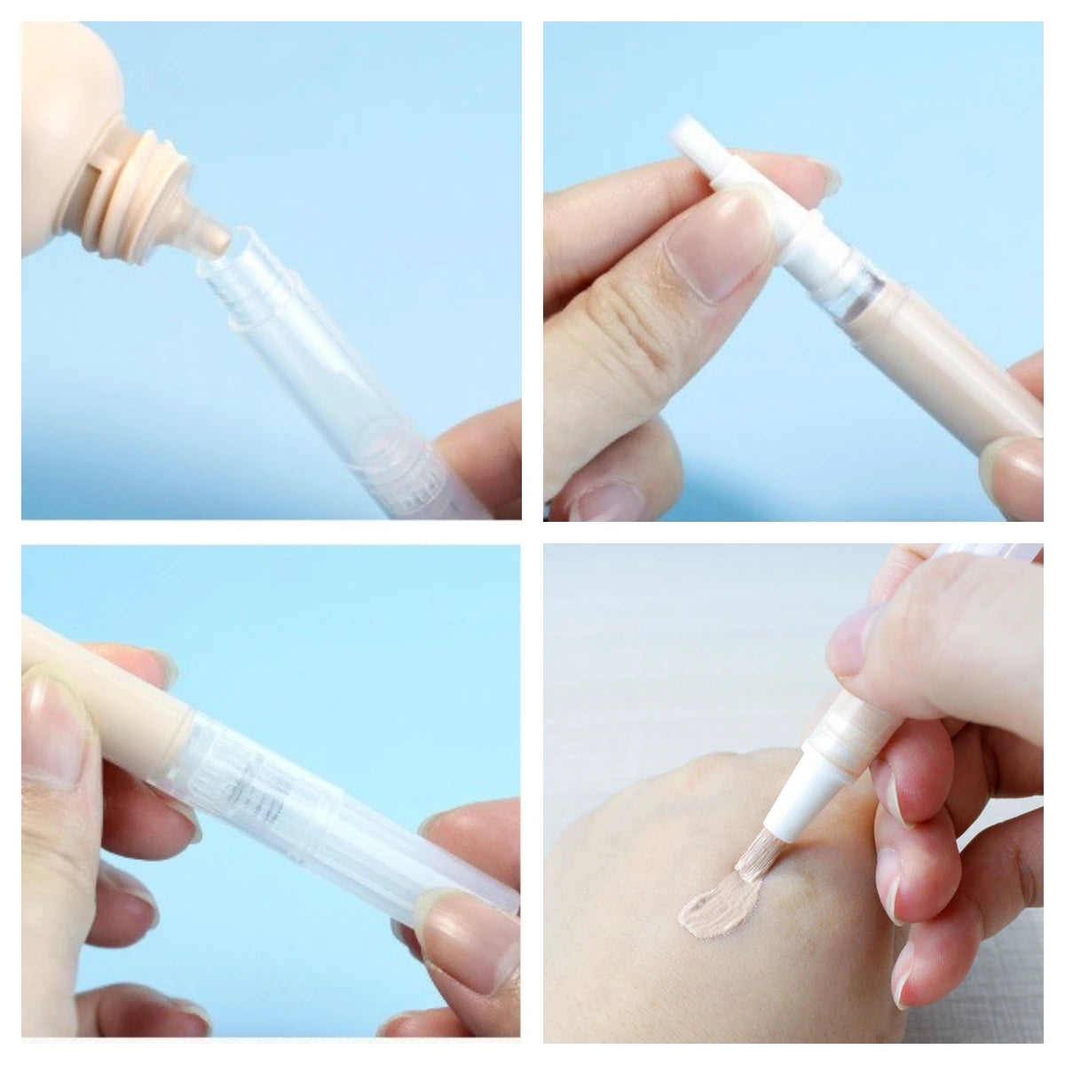 50pcs 2ml 3ml 5ml Empty Brush Tip Nail Oil Pen Clear Twist Up Cuticle Oil Pen Leak-proof Cosmetic Container for Nail Care