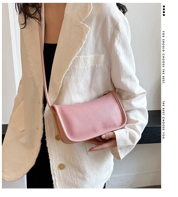 100%Real Cowhide Genuine Leather Fashion Women Crossbody Bag For Ladies New High Capacity Shoulder Bag Handbag Female Purse 2025