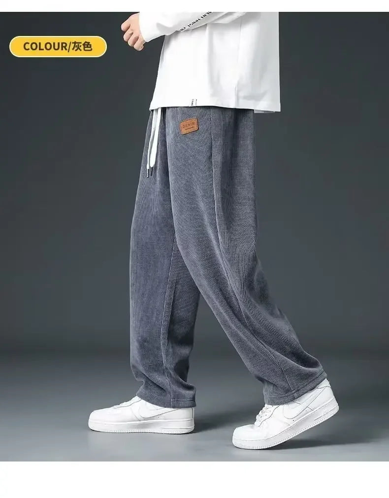 Y2k Korean Men Basic Blank Solid Baggy Joggers Running Sports Pants Trousers Casual Grey Jogging Pants for Men Drawstring Pants