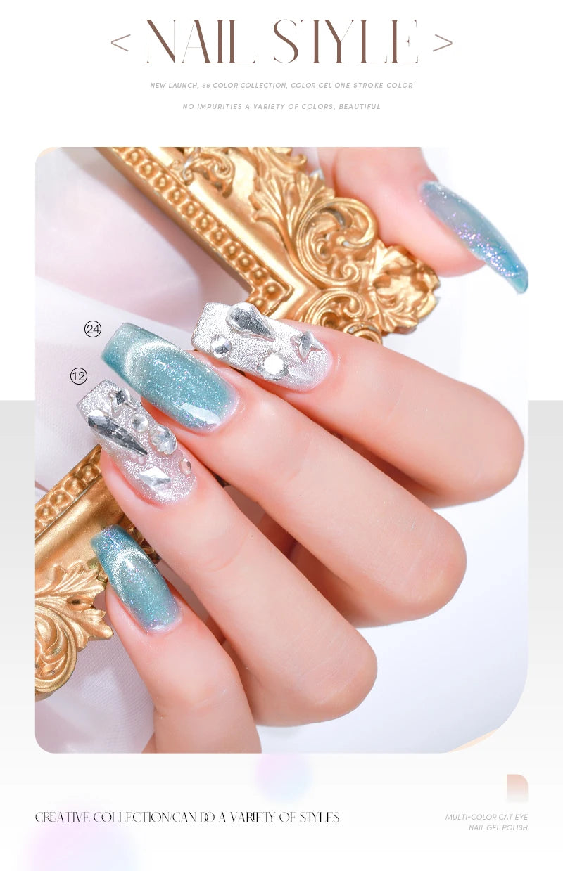 AS 15ml Cat Magnetic Gel Nail Polish Cat Eye Glitter Effect Semi Permanent 36 Colors  Soak Off UV Gel Varnish Manicure Nail Art
