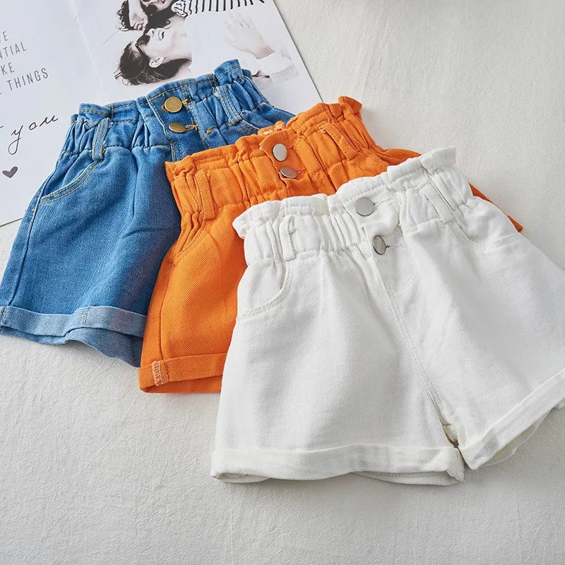 Korean Style Kids Girls Jeans Shorts1-7Y Children Short Girls Summer Clothing Cotton Soft Fashion Denim Shorts Clothes Baby Girl