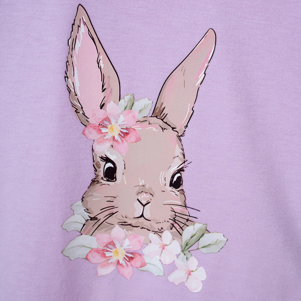 Hot Selling Children's Printed Summer Set Cute Rabbit Baby Boy And Girl Summer Clothing Children's Pure Cotton T-shirt Set