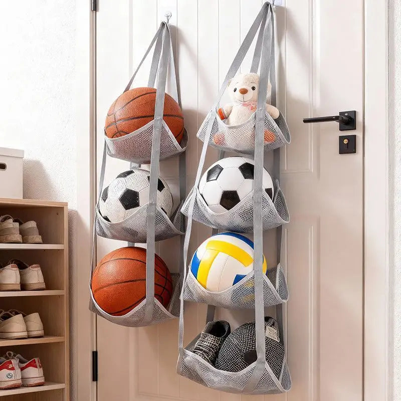 Ball Storage Hanging Bag Wall-mounted Home Door Football Rack Ball Rack Doll Doll Storage Helmet Storage Easy Convenient Access