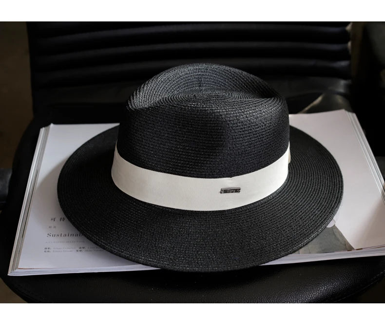 Summer Women Straw Hats Sun Visor Cap Leisure Elegant Panama Hat For Men Gentleman Formal Hat Manattend  Party Quality Hat Gifts