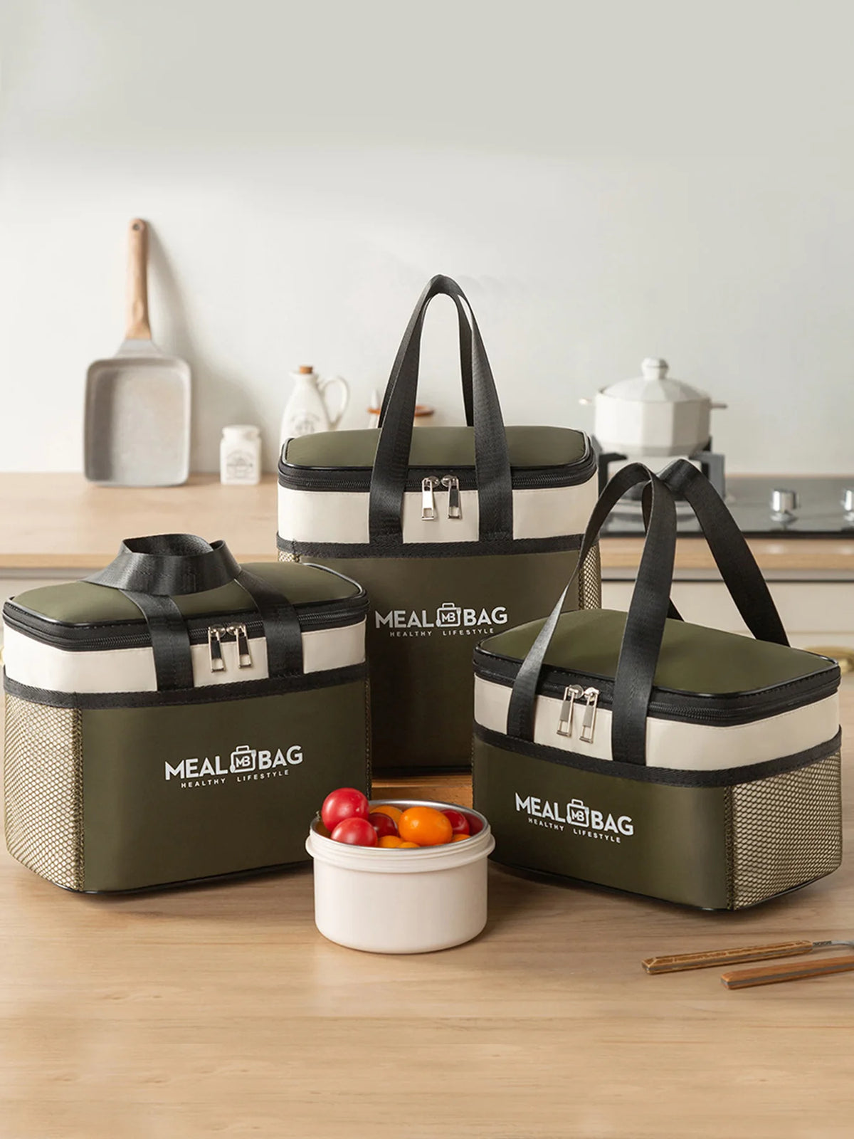 Portable lunch bag food insulated box Waterproof shoulder strap insulated box, hand-held lunch box bag, fresh aluminumA-DH