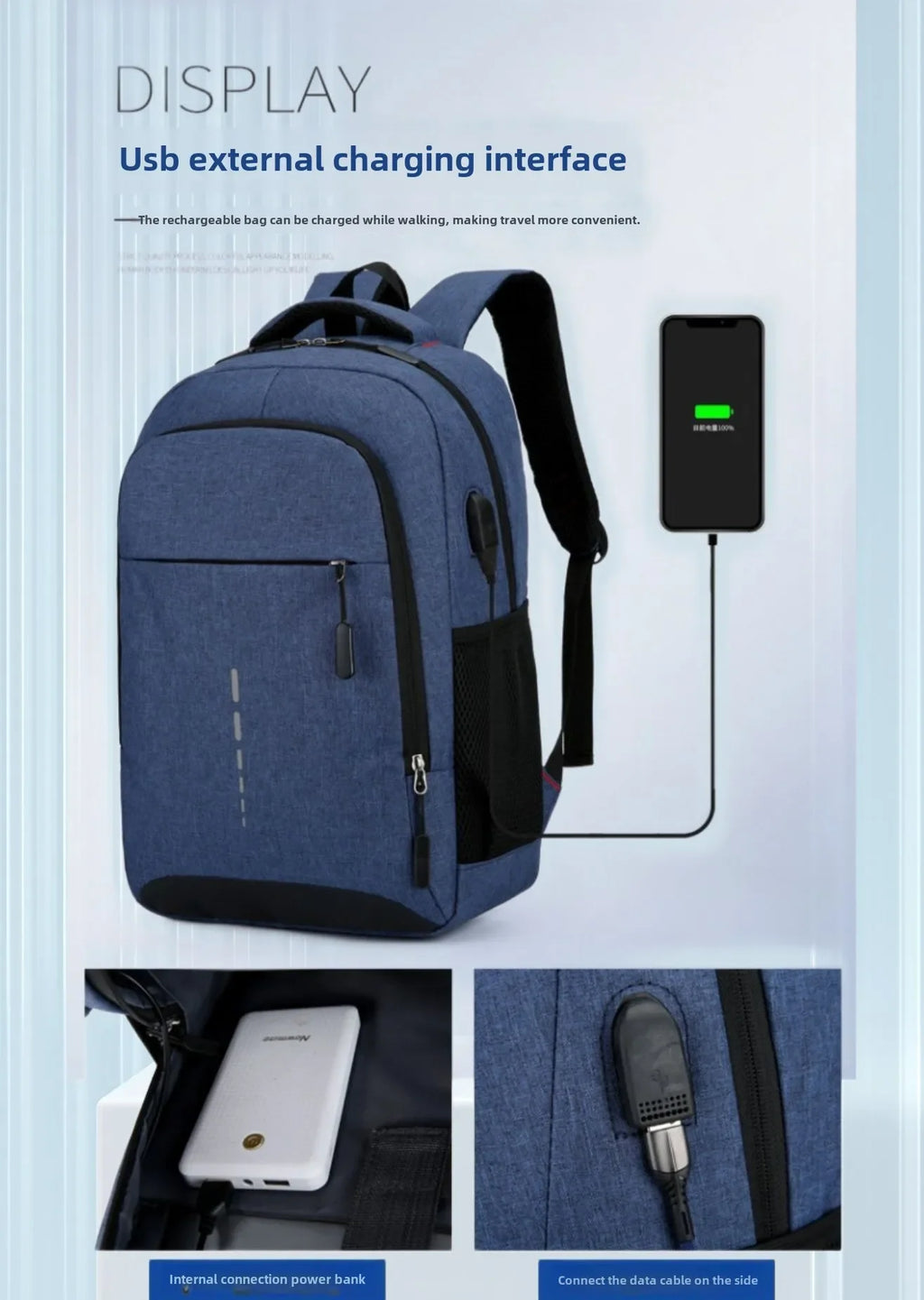 Classic Men Waterproof Backpack USB Charging Casual Travel Backpack Men Large Capacity Travel Laptop Backpack School Bag bolsas