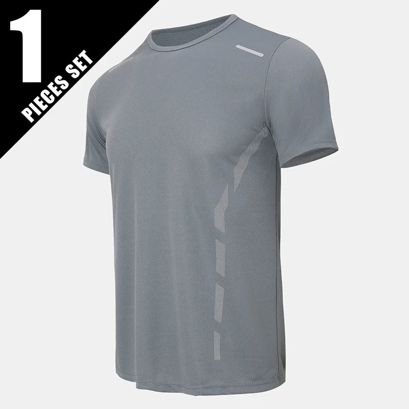 1/4 Uds Camiseta Holgada de Verano para Hombre, Estampada, de Secado Rápido, Manga Corta, Juvenil, Informal, Deportiva, Fitness, Transpirable, para Mediana Edad