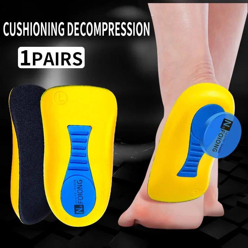 Halbe orthopädische Einlegesohlen für Herren und Damen Fersensporn Schmerzlinderung Fersenkissen Fußmassagepflege Einlegesohle Latex Weiche Sohle Laufschuhpolster
