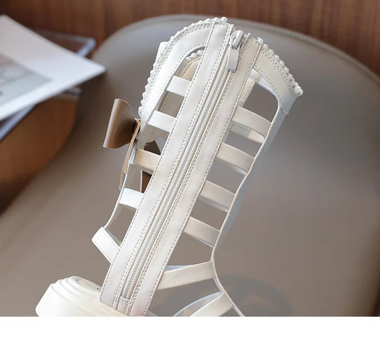 Children Sandals High-top Kids Girls Sandals Baby Sandals High Quality Flat Cut-Outs Beach Sandals