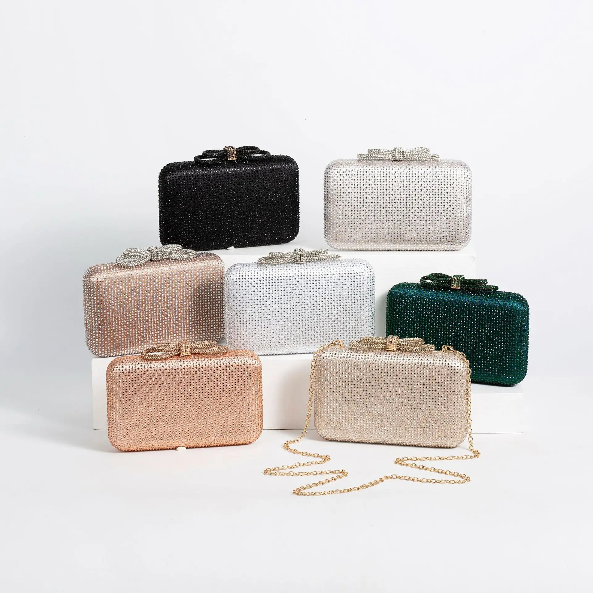 Female Mini Women Italy Design Elegant Luxury Lady Hand Bag Wedding Party Gift Crystal Gold Silver Diamond Evening Clutch Purse