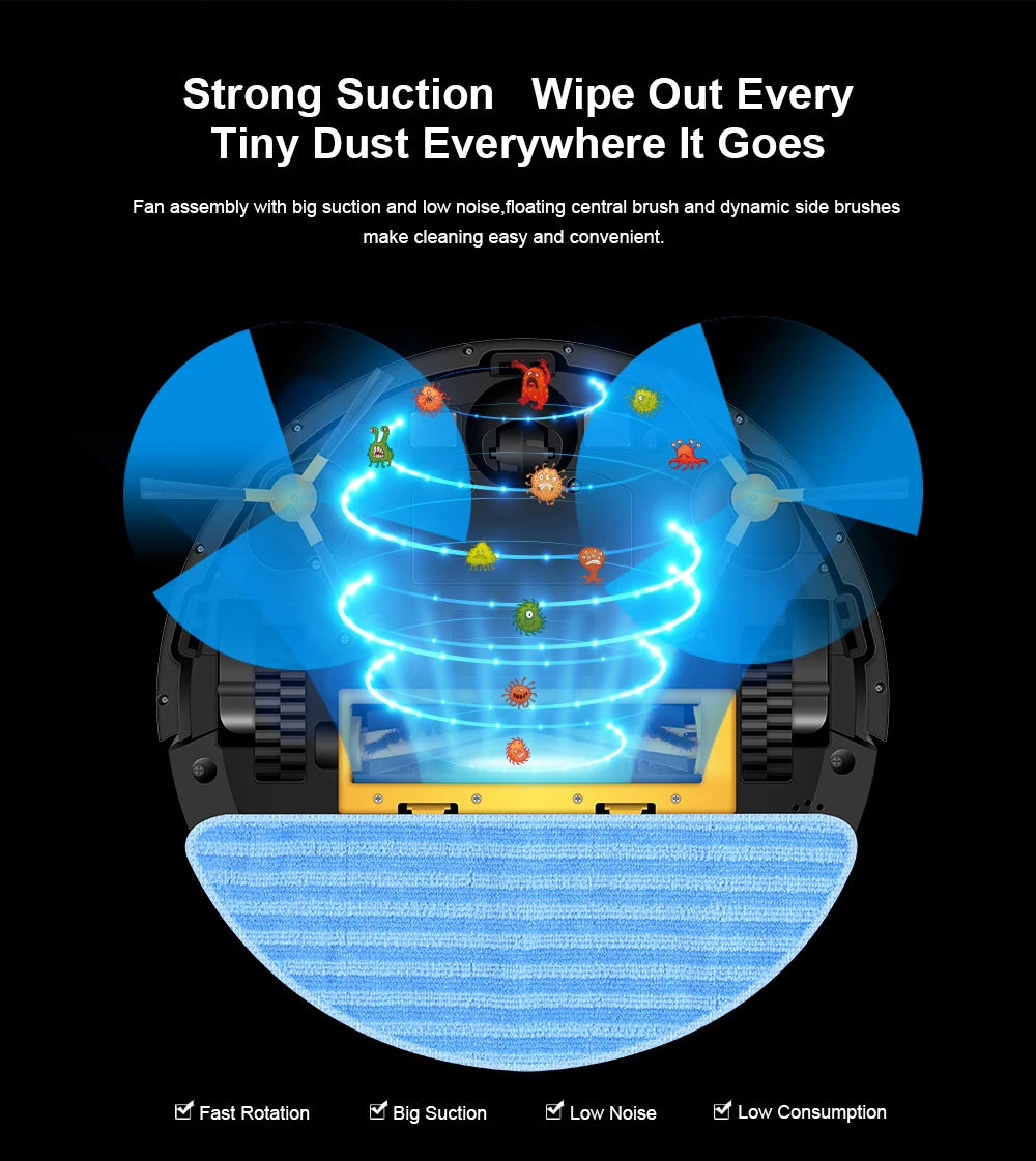 LIECTROUX C30B Robot Vacuum Cleaner AI Map Navigation,Smart Partition,WiFi App,6000Pa Suction,Dry and Wet Mopping,Disinfection