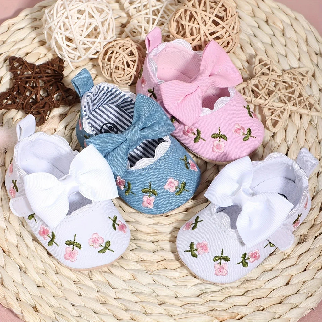 Flower Princess Shoes Baby Shoes Baby Shoes Sneakers Soft soled Sneakers Single Shoes Cloth Shoes