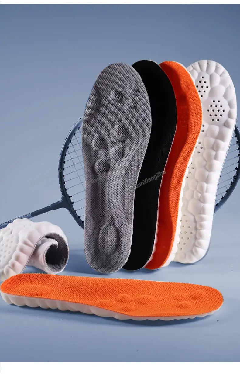 Neue 4D-Massageeinlagen, superweiche Sportschuh-Einlegesohle für Füße, Laufschuhsohle, Fußgewölbestütze, orthopädische Einlagen, Unisex