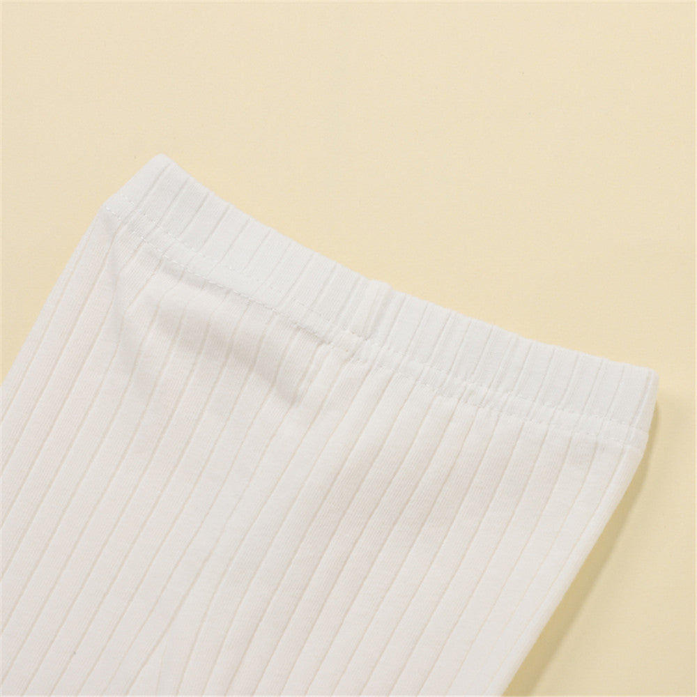Infant Baby Girls Boys Leggings with Vertical Pattern, Elastic Waist Adjustable Solid Color Simple Spring Clothing 0-18M