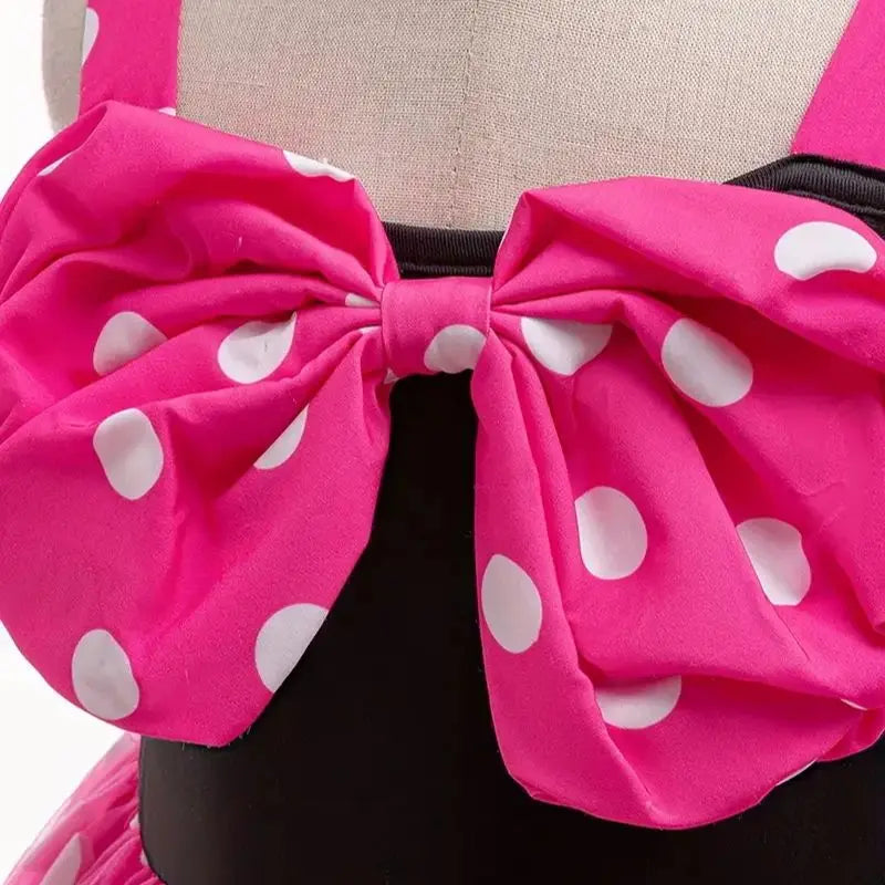 2PCS Baby Outfit Set Girls Polka Dot Princess Dress+Headband For Kids Minni Gown Birthday Christmas Carnival Toddler Clothes