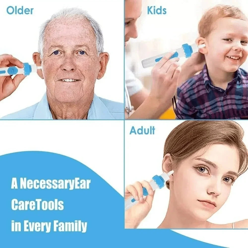 Portable Electric Ear Cleaner Earwax Removal Tool with Soft Tip Safe Suction Device Automatic Earwax Removal Kit Ear Care Tool