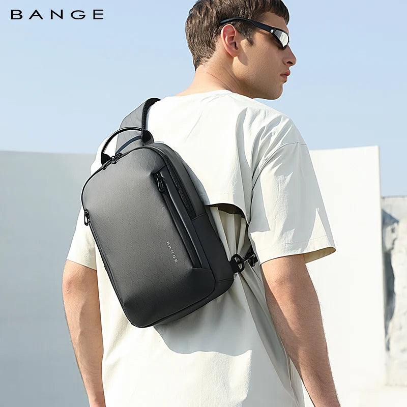 BANGE Lightweight Chest Bag Men Satchel Shoulder Bag Waterproof Sling Bag Oxford Cloth Small Casual Bag Crossbody Bag for Men