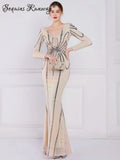 Sexy long sleeve birthday evening dresses for women 2026 elegant luxury wedding party dress vintage maxi sequin dress vestidos