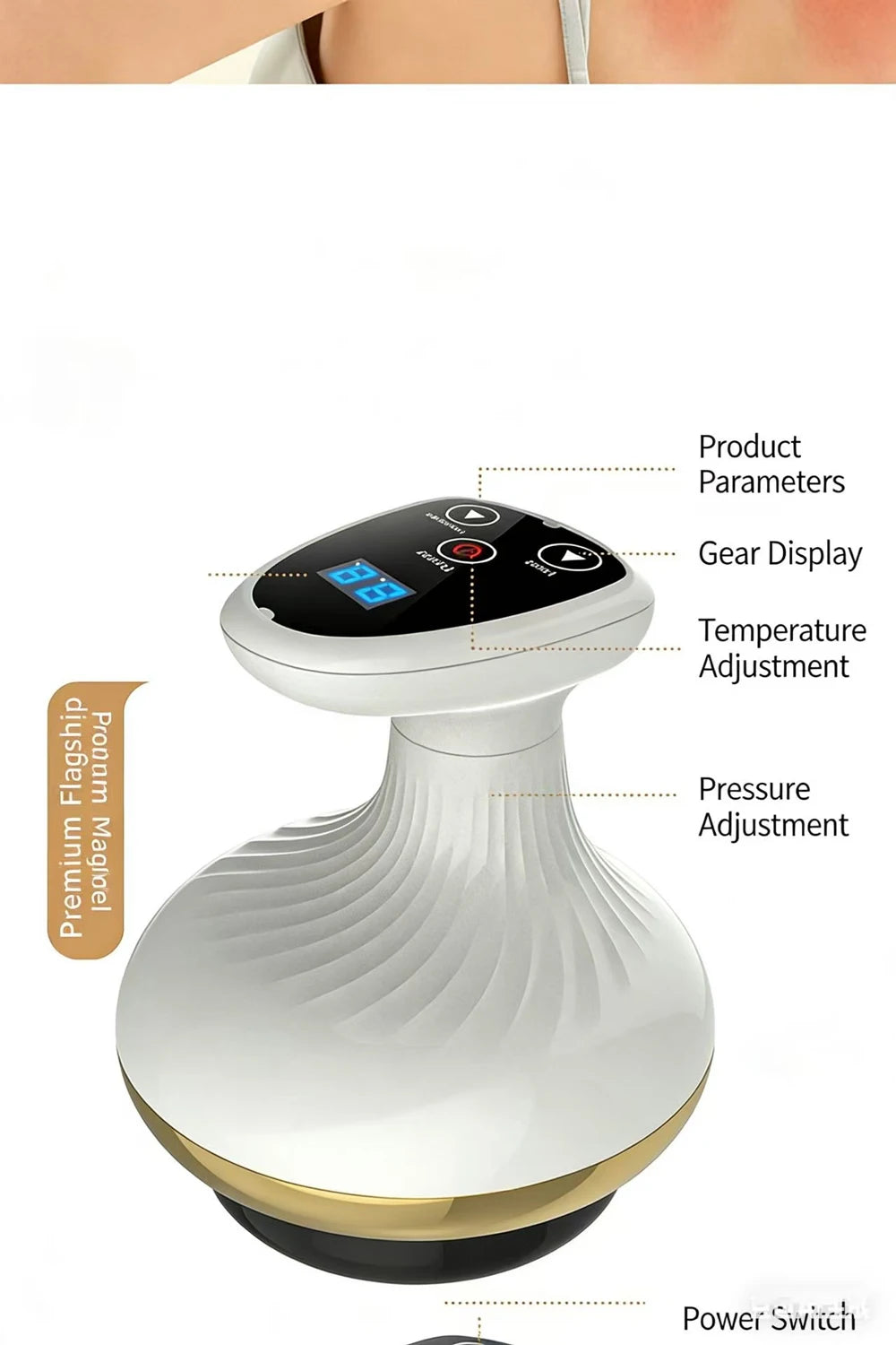 Electric Body Massager With Cupping Function, Vacuum Suction, Infrared Heating, Fat Burner, Slimming Function，Comfortable