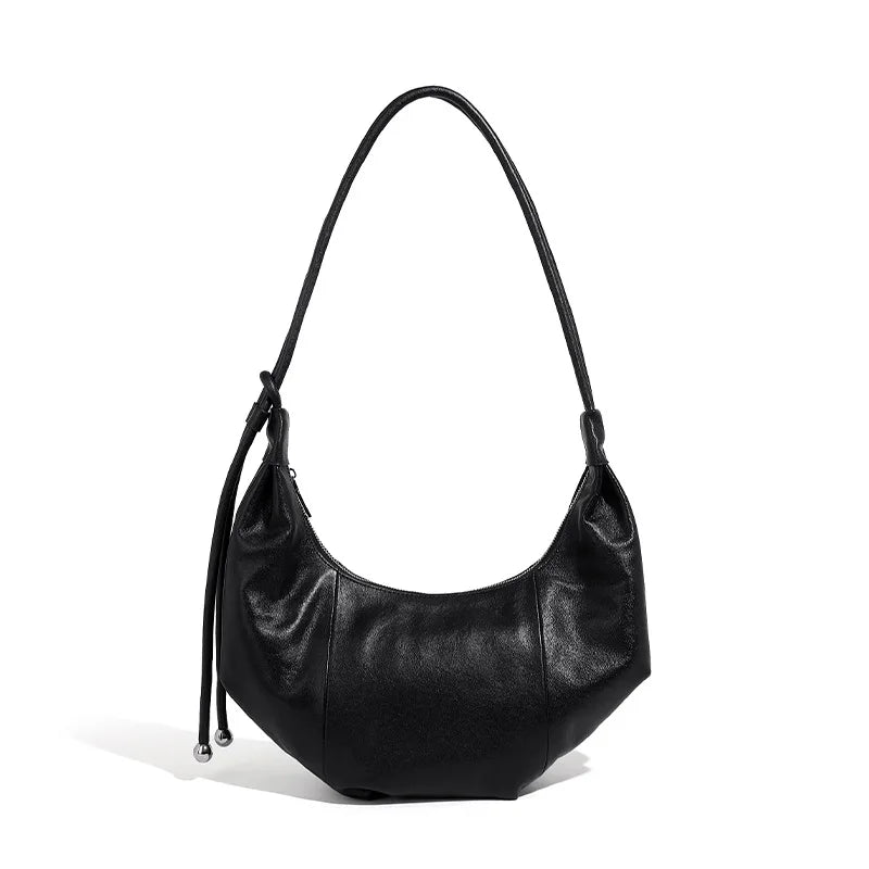 YANATARI Dumpling bag leather bag Soft Leather Large Capacity minimalist shoulder bag women female luxury moon bag handbag