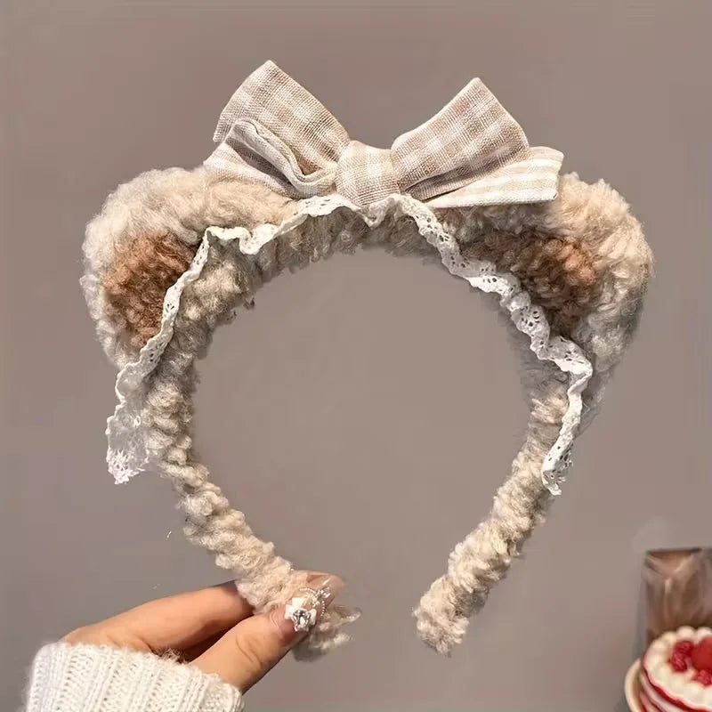 1 cute bear ear headband, soft hair accessory, Valentine's Day gift, theme party, casual outfit