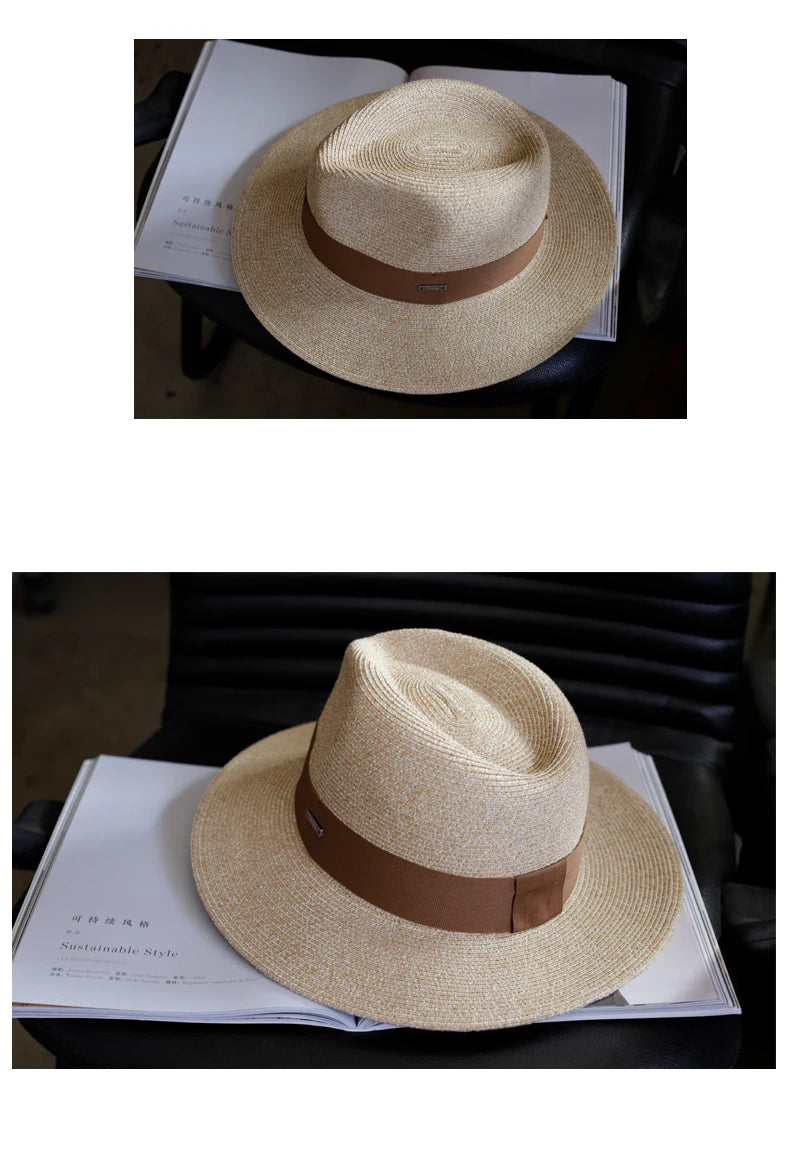Summer Women Straw Hats Sun Visor Cap Leisure Elegant Panama Hat For Men Gentleman Formal Hat Manattend  Party Quality Hat Gifts