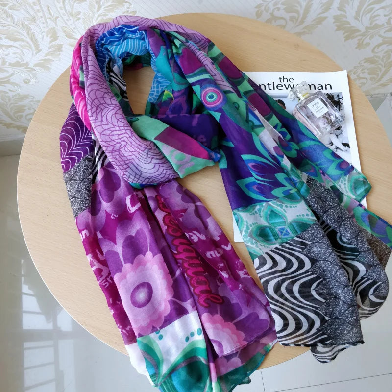 Foreign trade original single Spanish new trend colorful leisure gift shawl scarf scarf