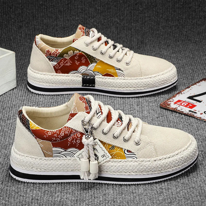 Trend Low-Top Canvas Shoes Mens Summer Fashion Trend Platform Sneakers Comfortable Breathable Casual Shoes Zapatos para hombres