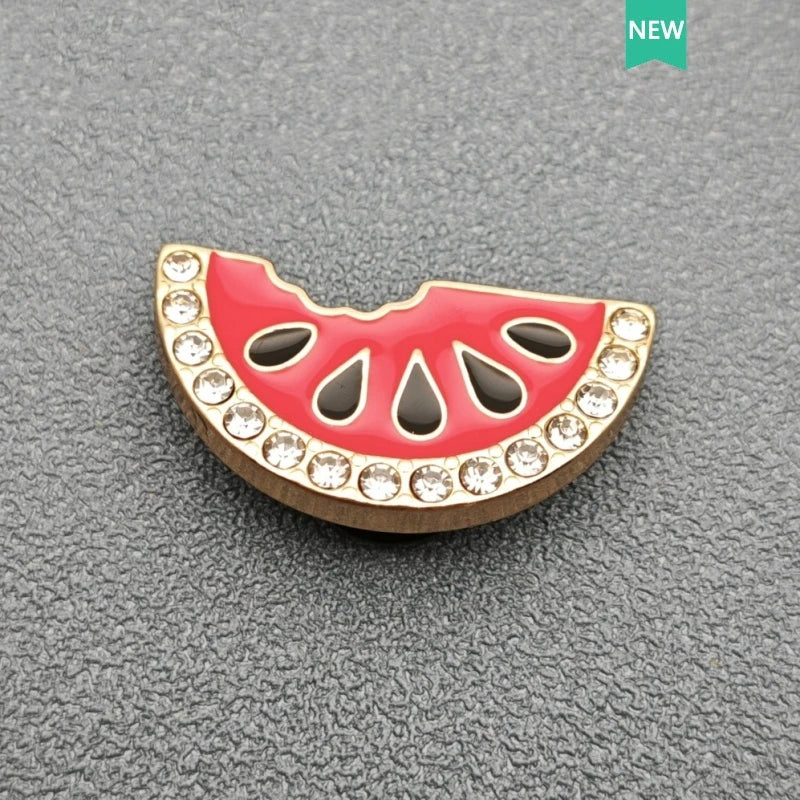 Metal Shoe Charms Diamond Fruit and Flower Decorative Buckles, Cute DIY Fashion Button Accessories for Cross Shoes