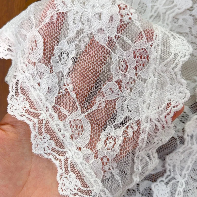 Lace Trim Bandana Triangle Scarf Delicate Ins Ruffled Lace Hair Scarf 2-in-1 Head Band Waist Accessory for Y2K Outfits Headscarf