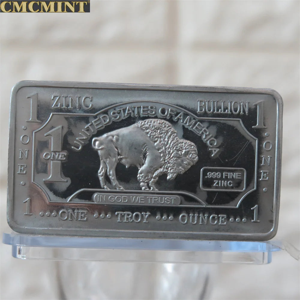 Customized Metal Buffalo Series Challenge Coin 1 Oz .999 Aluminum Buffalo Bar Pure Copper Buffalo Bar With Cmcmint On The Back