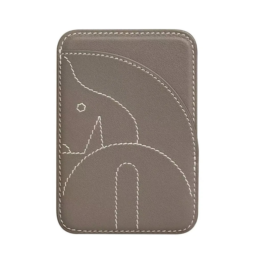 New PU Magnetic Card Holder Short Back Sticker Stealth Business Card Holder Handmade Large Capacity Name Card Clip