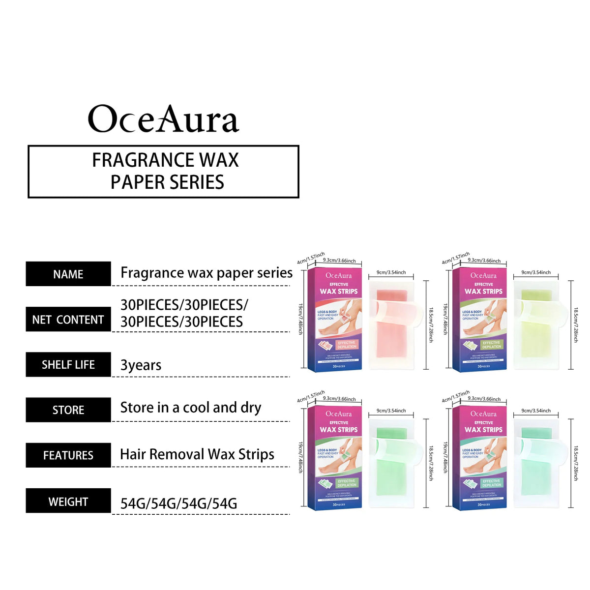 4 Fragrance Depilatory Wax Strips Professional Painless Fast Hair Removal Wax Strips For Facial Body Leg Lip Hair Removal