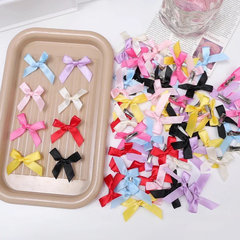 Colors Silk Ribbon Bowknot Hair Clip Y2K Fashion Sweet Ballet INS Cute Girl Barrettes Colorful Lace Women Bobby Pin  Accessories
