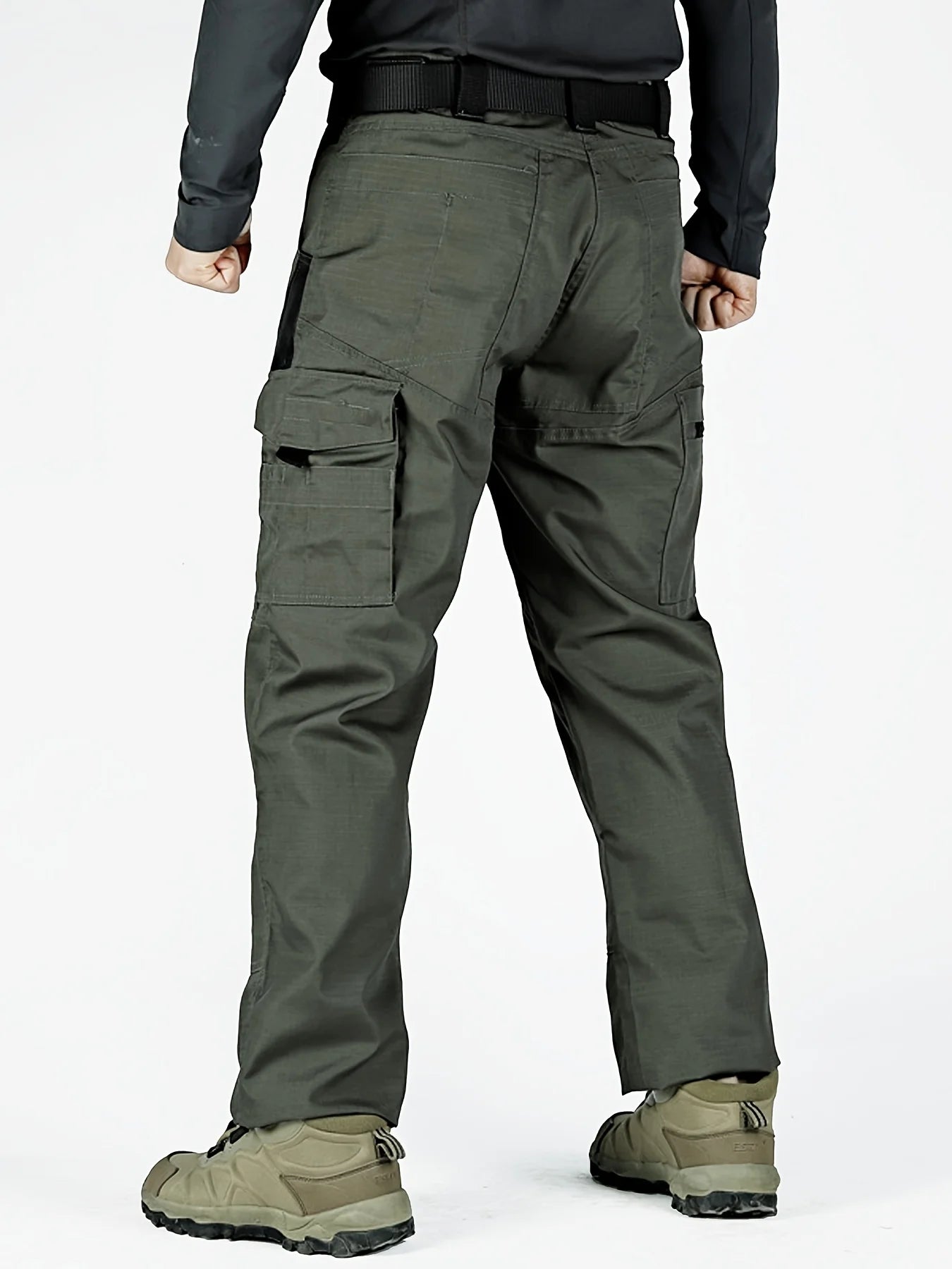 2025 Elastic Men's Tactical Cargo Pants Plus Size Outdoor Hiking Fishing Work Pant Waterproof Multi-pocket Trousers for Men
