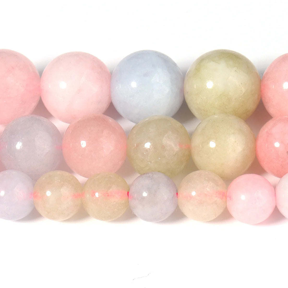 Natural AAA+Morganite Stone Smooth Round Gemstone Loose Beads For Jewelry Making DIY Handmade Bracelet Accessories 15'' 6/8/10mm