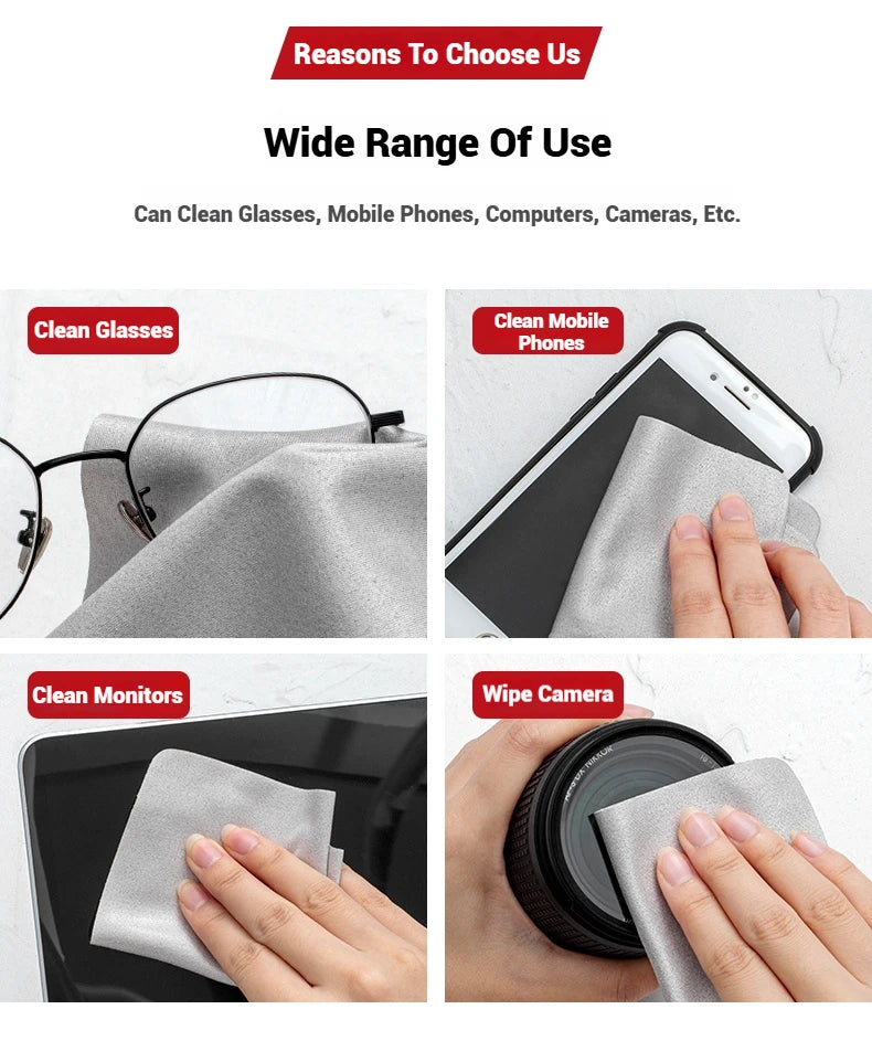 2/5/10 Pieces Cleaning Glasses Cloth Sunglasses Screen Cleaning Cloth 15*13.7 Cm Glasses Cloth Deerskin Velvet Mirror Cloth