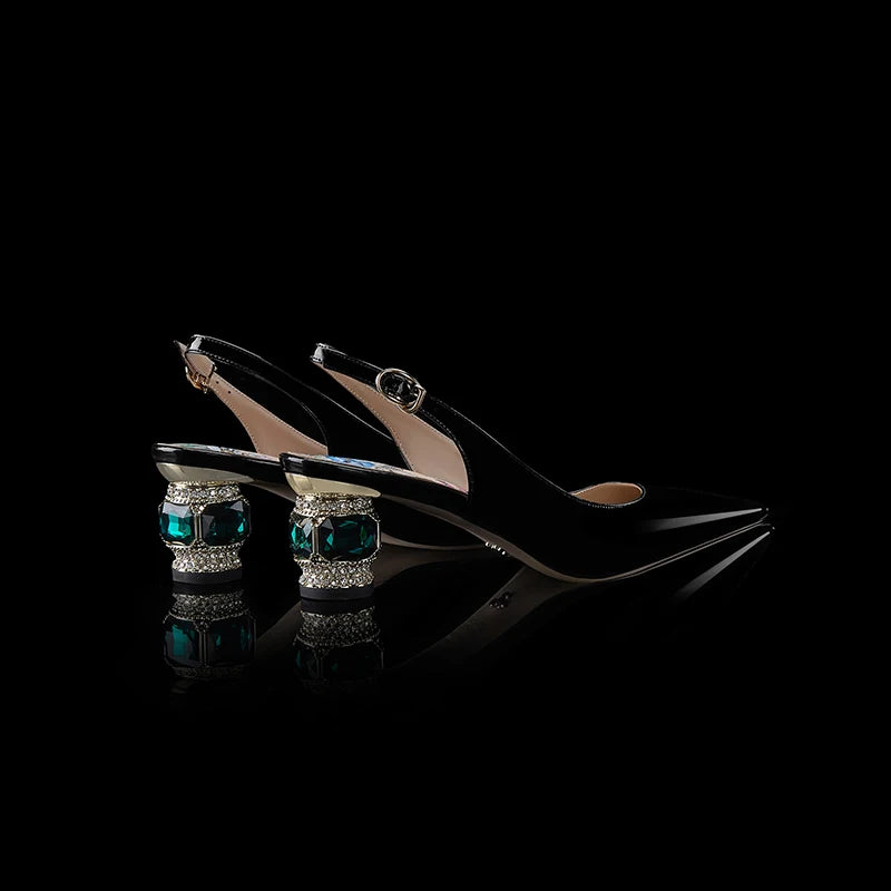 【JOCHEBED HU】2025 Newest Spring Summer Shoes Woman Sexy Brand Genuine Leather Shallow Pumps Pointed-Toes Strange Style  33-46